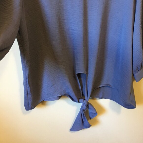 NWOT Purple BlueTie Hem Half Sleeve Blouse - Picture 6 of 16